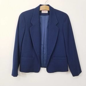 Pendleton 100% Wool 1-Button Blue Blazer